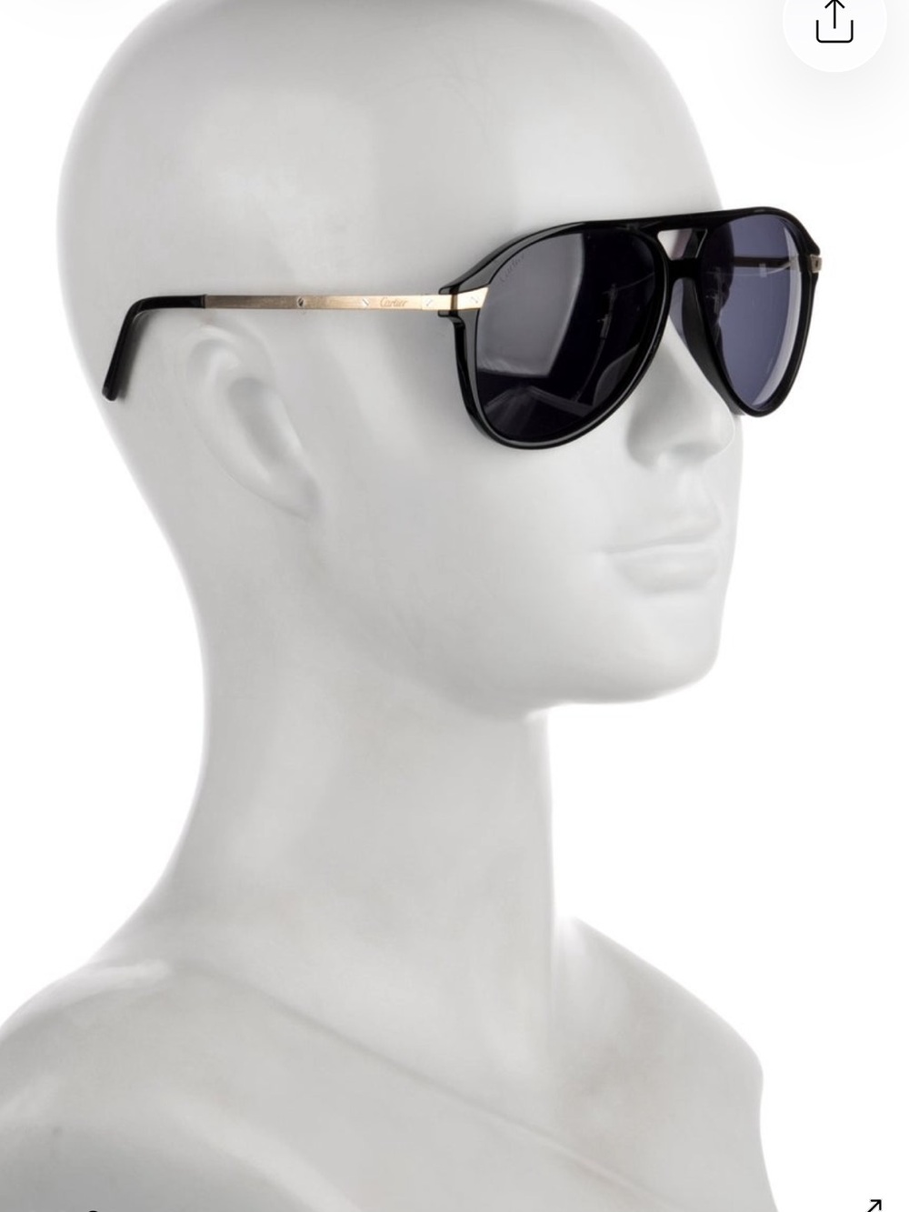 Cartier men’s santos de Cartier polarized aviator sunglasses.